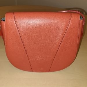 VINCE Modern V Crossbody Red Leather Bag